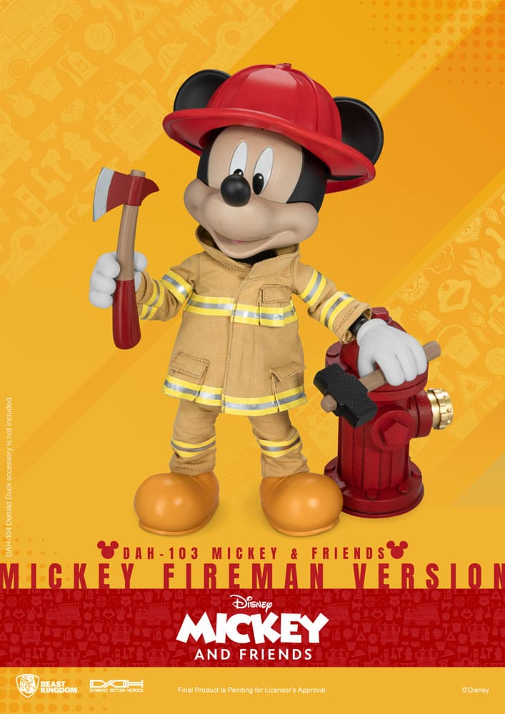 Mickey and Friends Dynamic 8ction Heroes DAH-103 Mickey Mouse (Fireman)