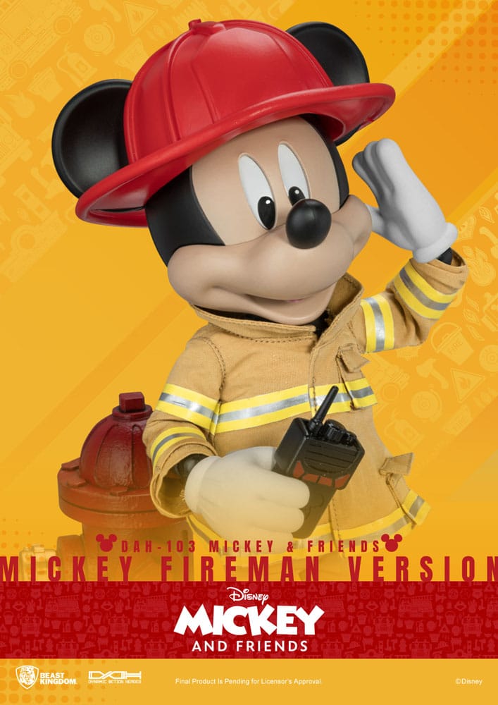 Mickey and Friends Dynamic 8ction Heroes DAH-103 Mickey Mouse (Fireman)