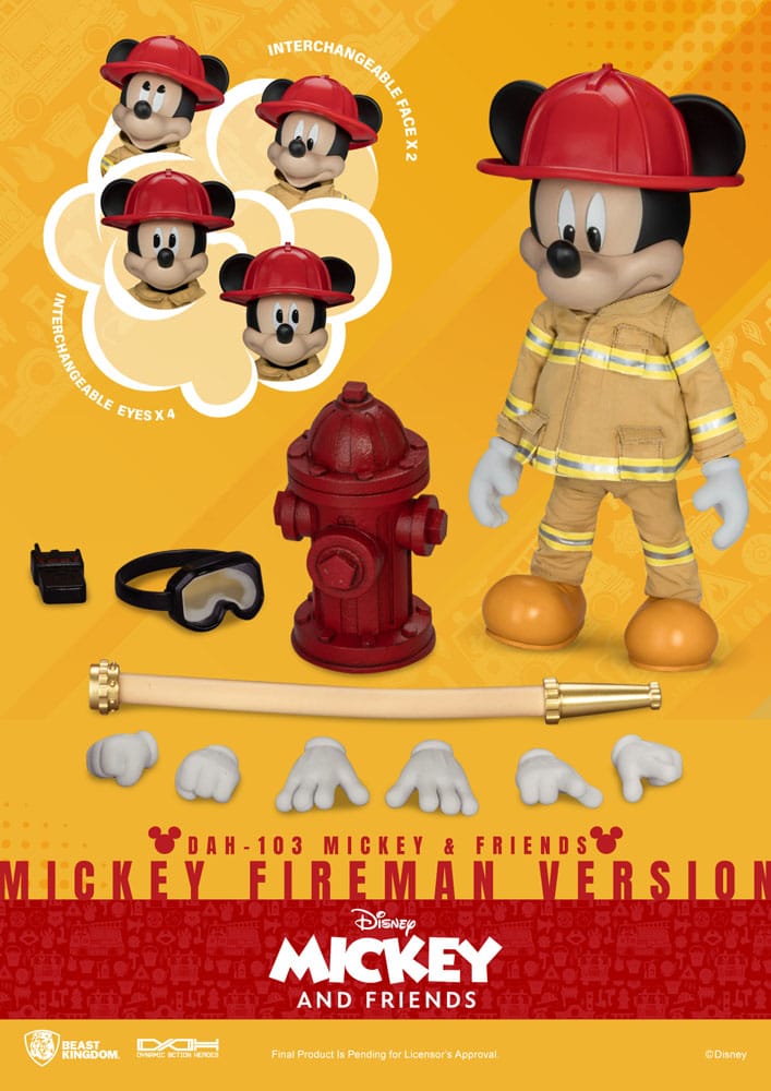 Mickey and Friends Dynamic 8ction Heroes DAH-103 Mickey Mouse (Fireman)