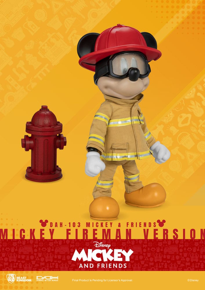 Mickey and Friends Dynamic 8ction Heroes DAH-103 Mickey Mouse (Fireman)
