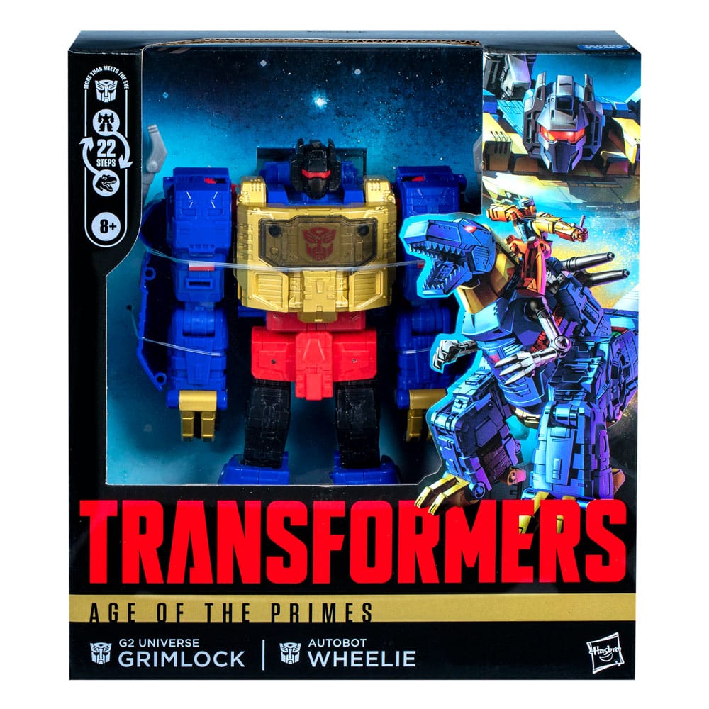 Transformers: Age of the Primes Leader Class G2 Universe Grimlock Action Figure with Autobot Wheelie