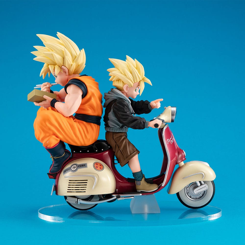 Dragon Ball Z Desktop Real McCoy EX Super Saiyan Goku and Super Saiyan Gohan on Motorbike